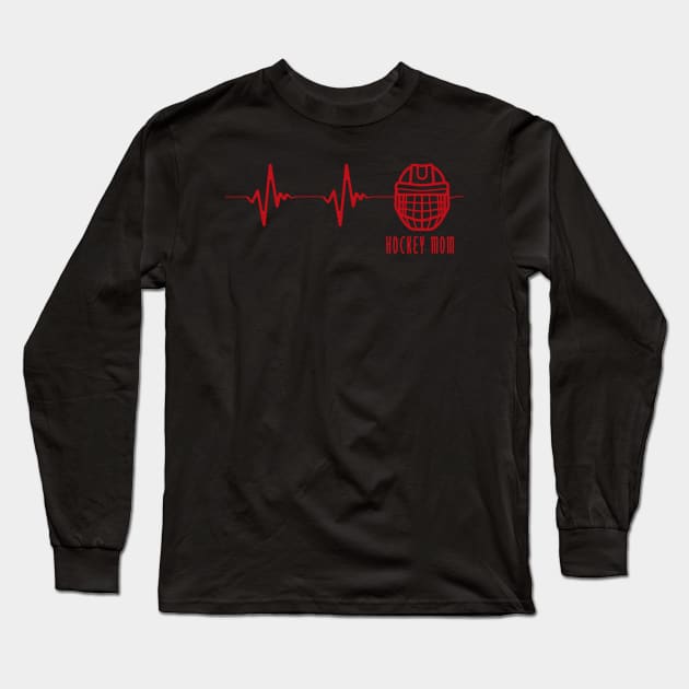 Hockey Mom Heartbeat Long Sleeve T-Shirt by tropicalteesshop